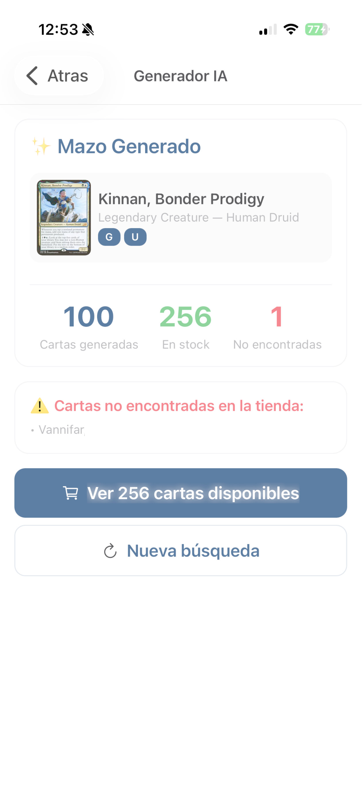 Mazo Generado - Resultados
